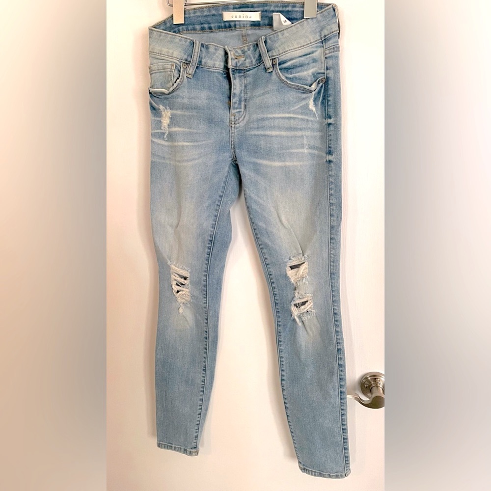 Mica low rise skinny ankle euina distressed low rise